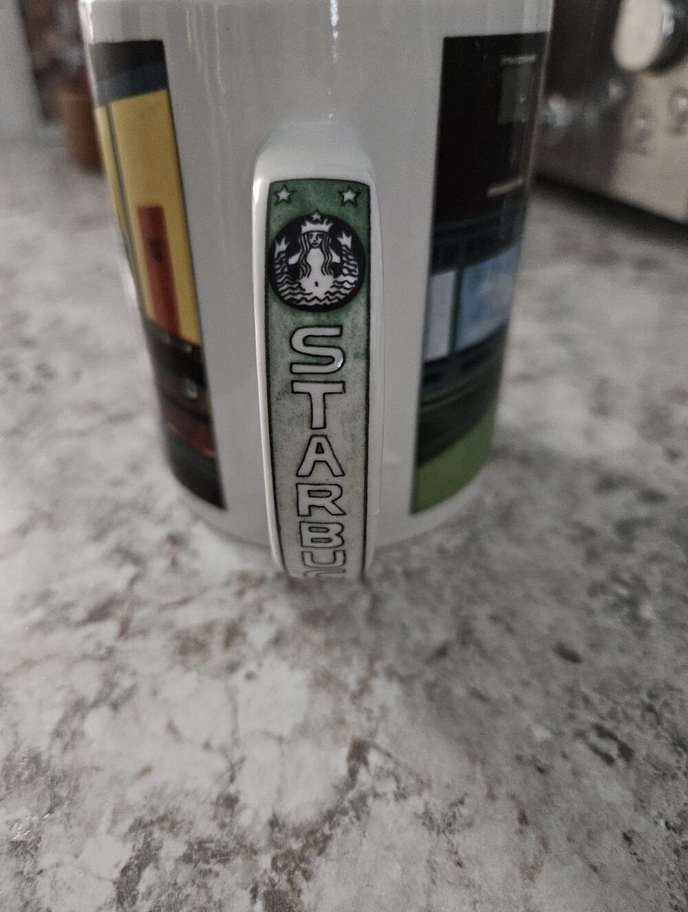 Starbucks White Ceramic Logo Mug with Green Accents